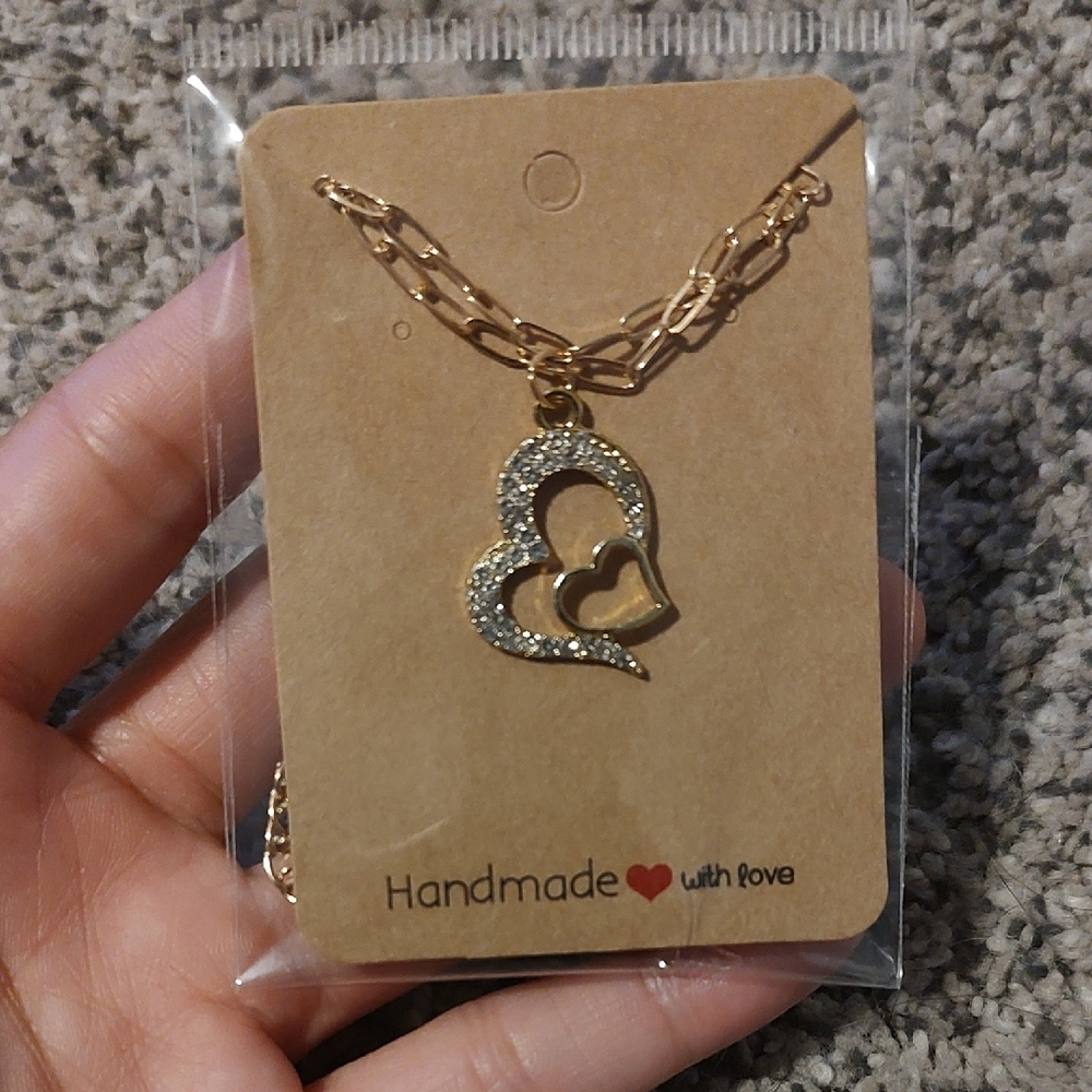 Gold Heart Pendant Necklace